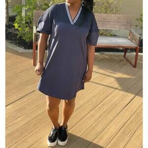 NEW GSTQ jersey shirt dress in blue